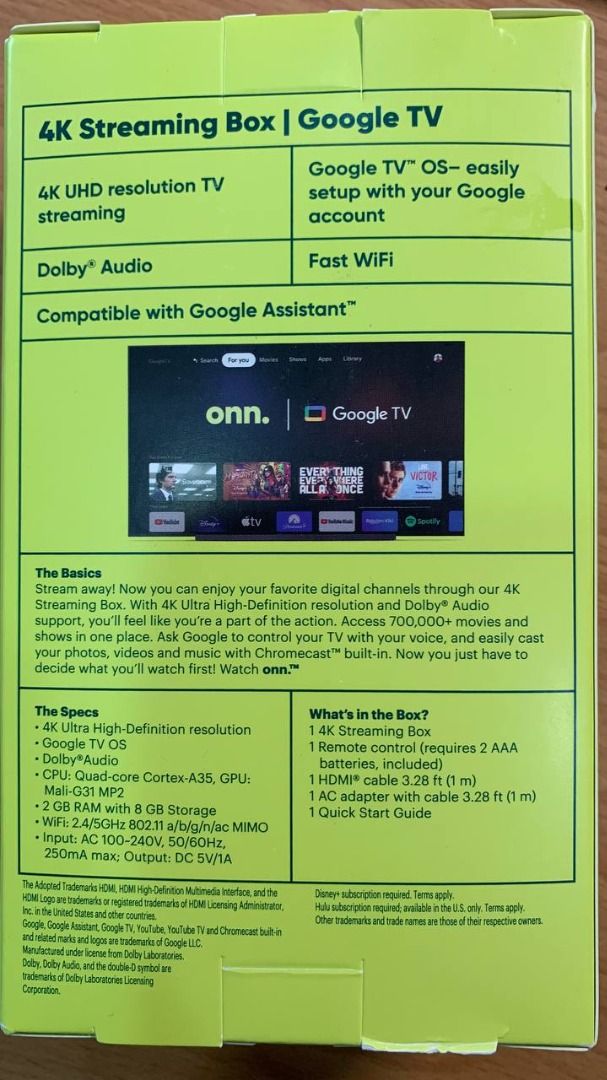 [現貨]onn. Google TV 4K Streaming Box (New, 2023), 4K UHD resolution 照片瀏覽 2