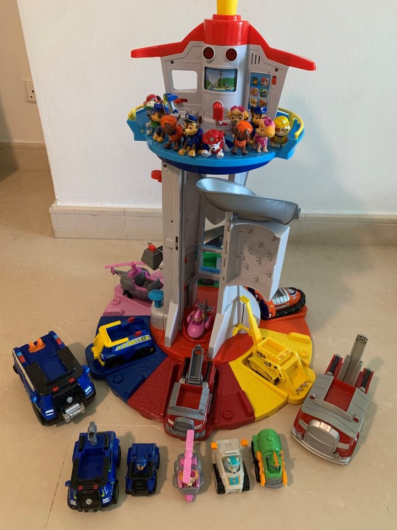 Paw patrol tower extra store cars