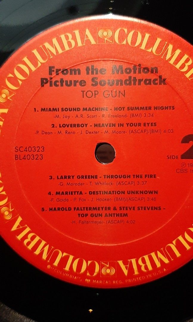 Plaka/ vinyl record.TOP GUN original motion soundtrack, Hobbies & Toys