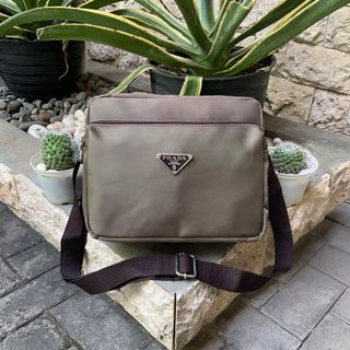 PRADA NYLON SLING BAG OLIVE