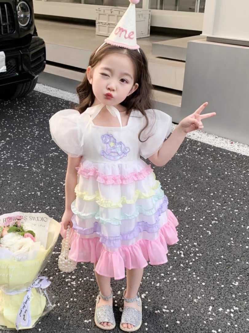 Rainbow baby shop girl dress
