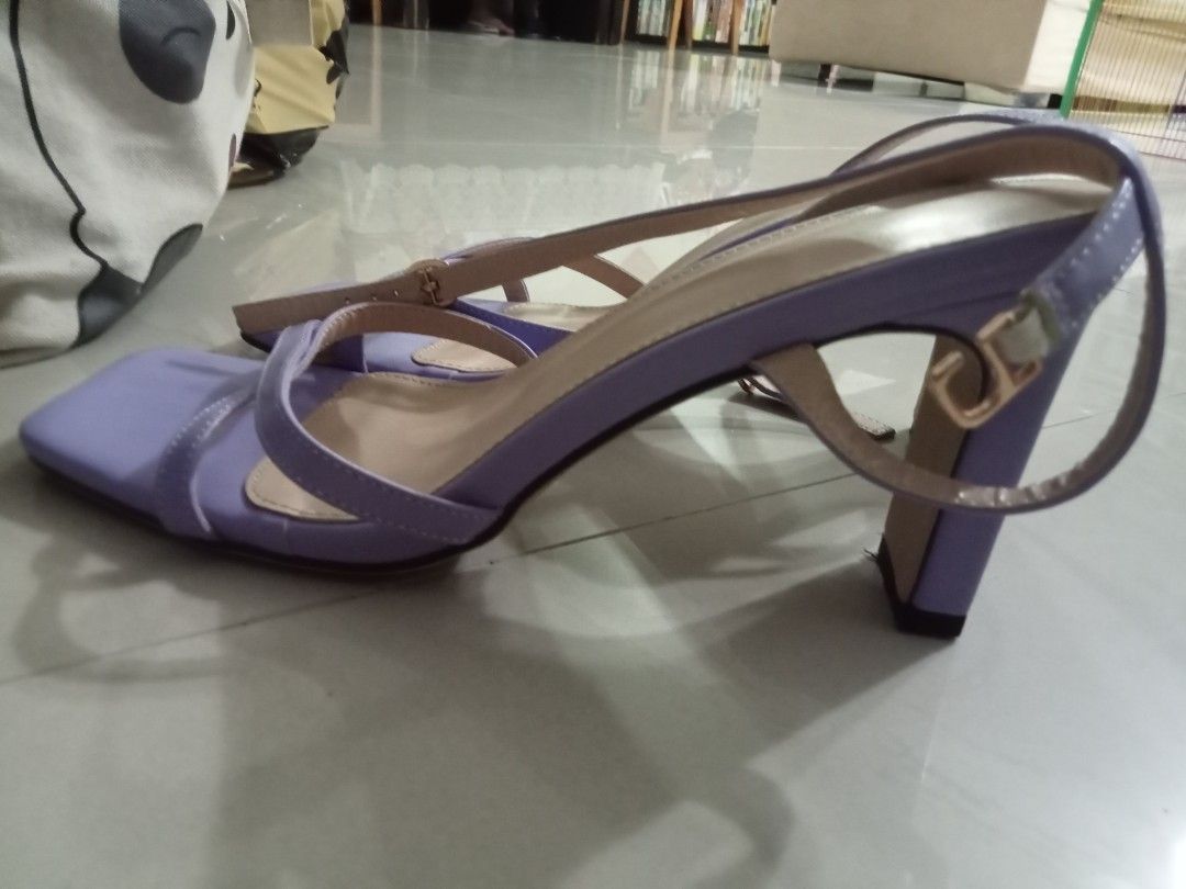 Purple and silver heels sales