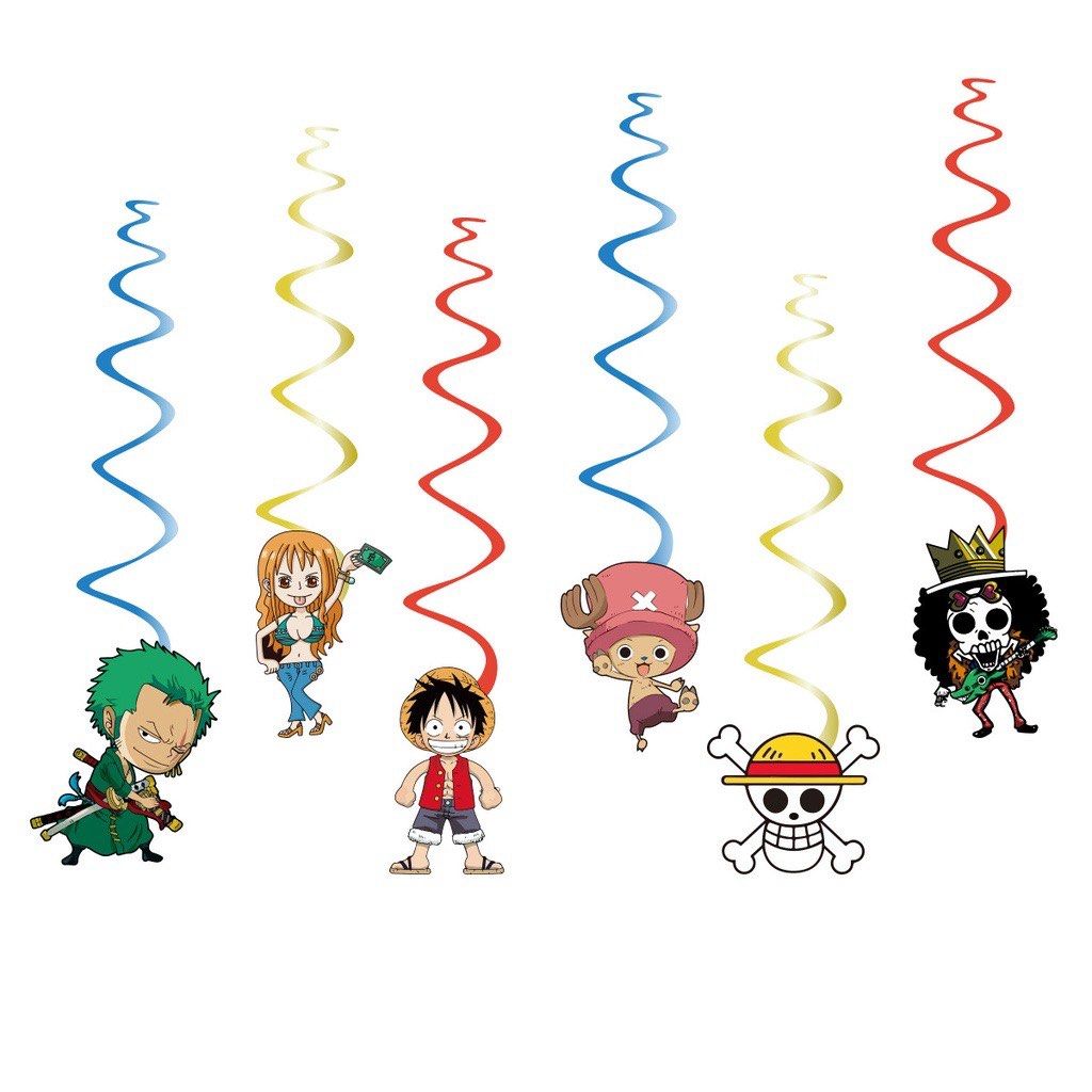 Anime ONE PIECE Rufy Figures Party Tableware Balloon Set Banner