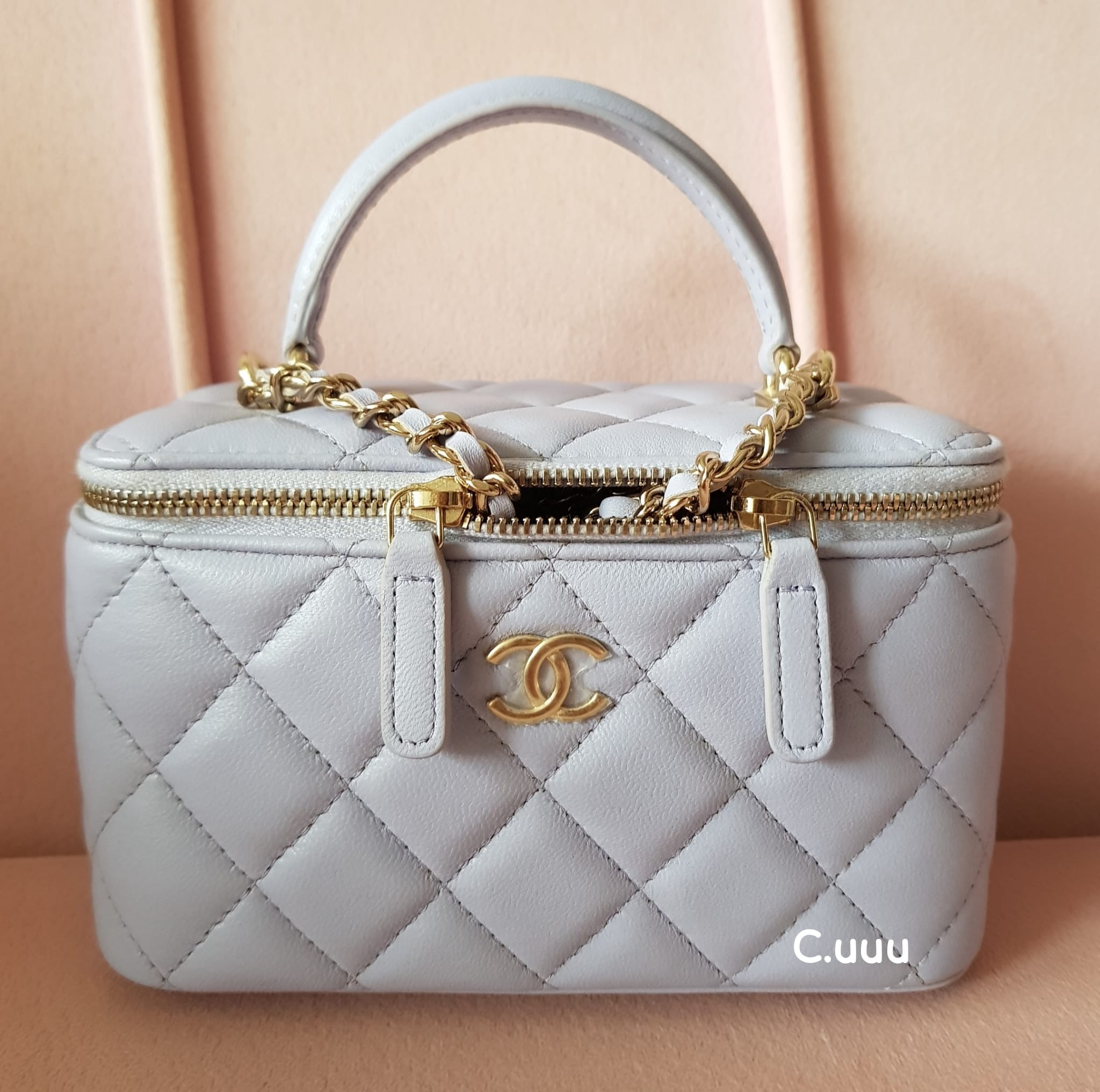 CHANEL Misia CC Lambskin Chain Camera Shoulder Bag White