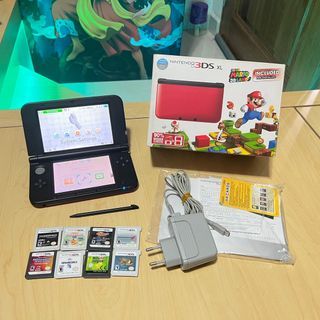 (Red) Super Mario edition Nintendo 3DS XL + 8 games
