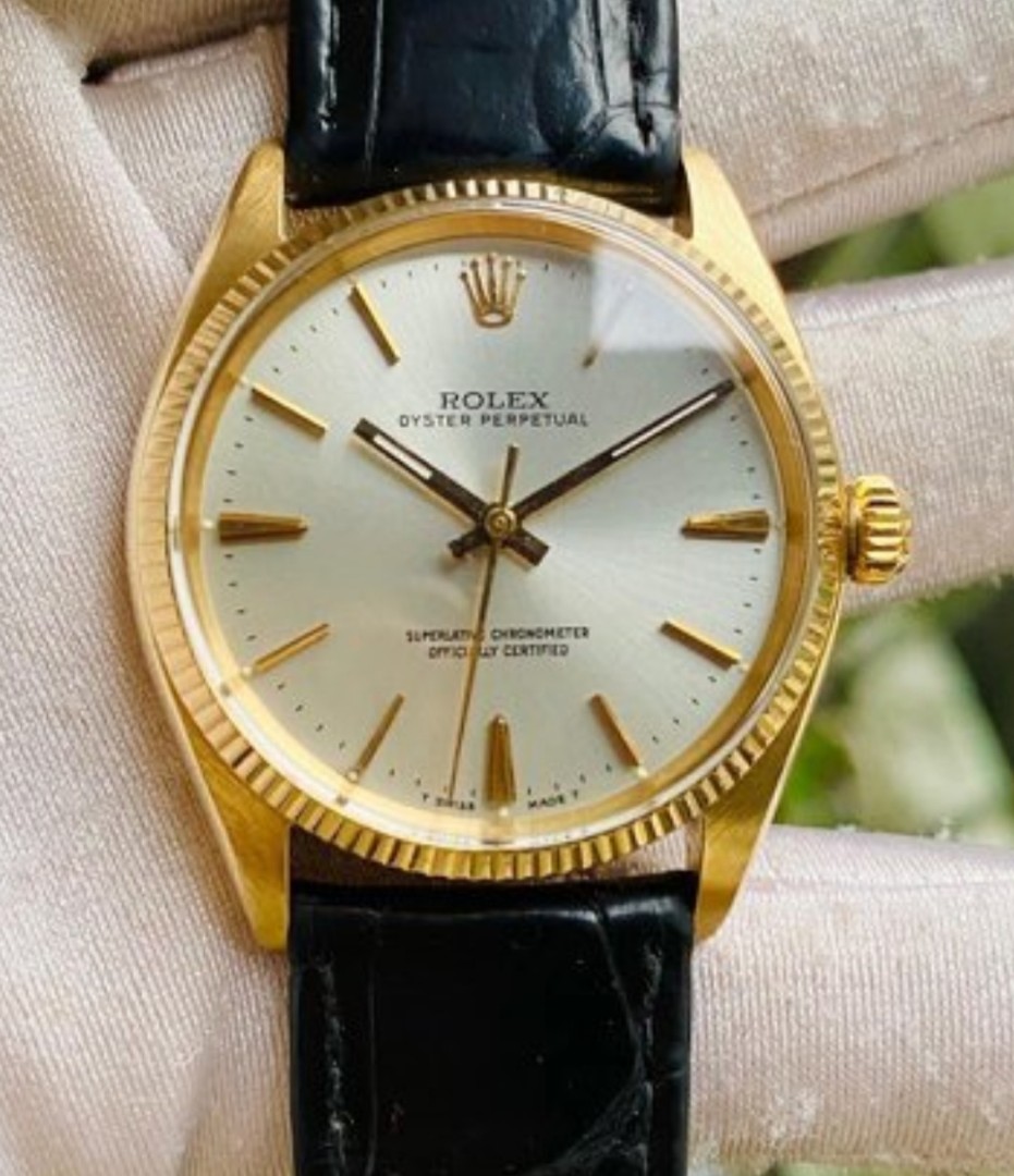 (ROLEX 1005) 34mm OP - 18k solid gold, Luxury, Watches on Carousell