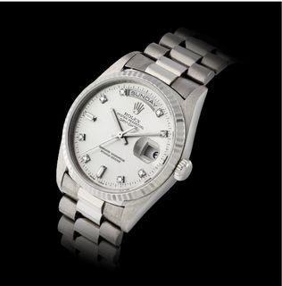 ROLEX,WHITE GOLD DAY-DATE WITH DIAMOND-SET