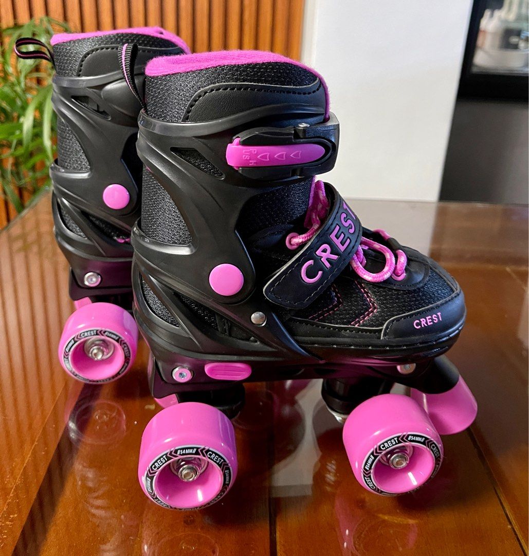 Roller Skates Black Pink Size 13 to 2