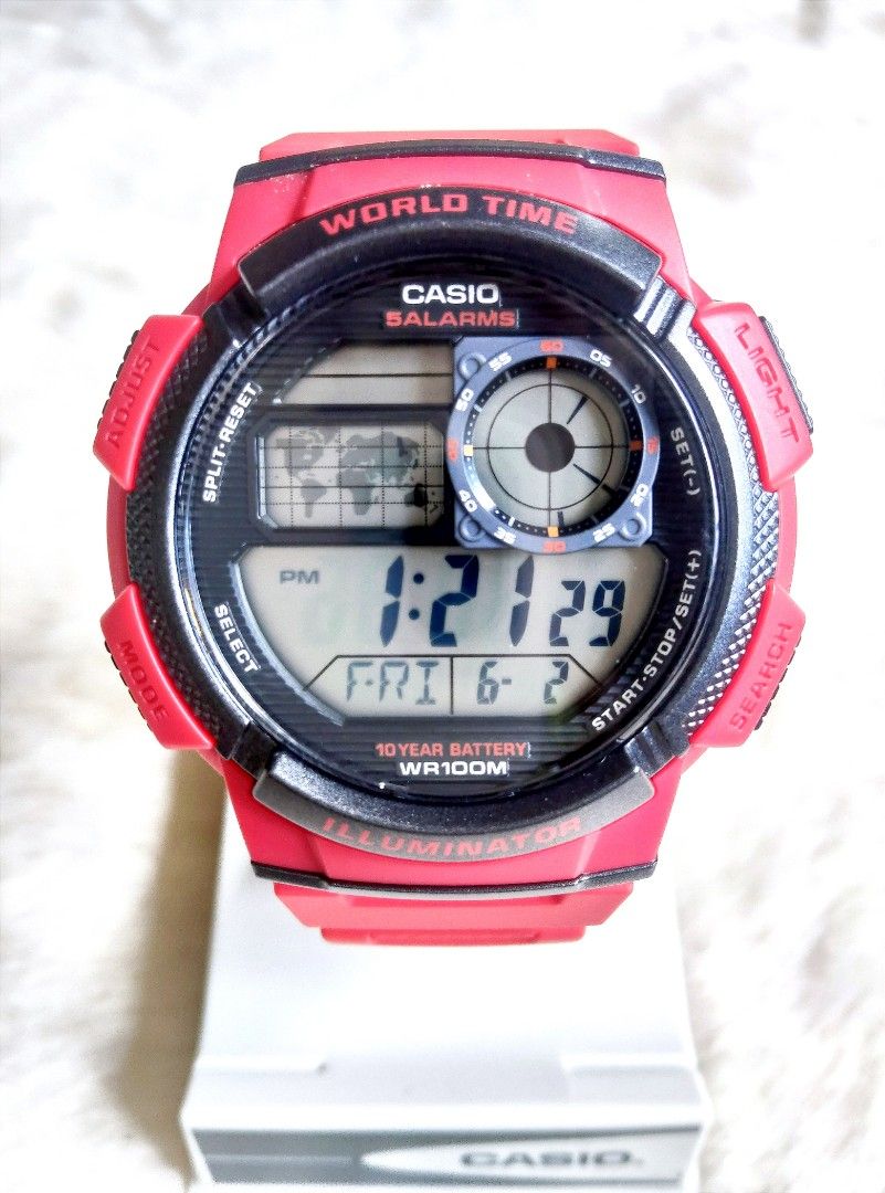Casio red illuminator watch hotsell
