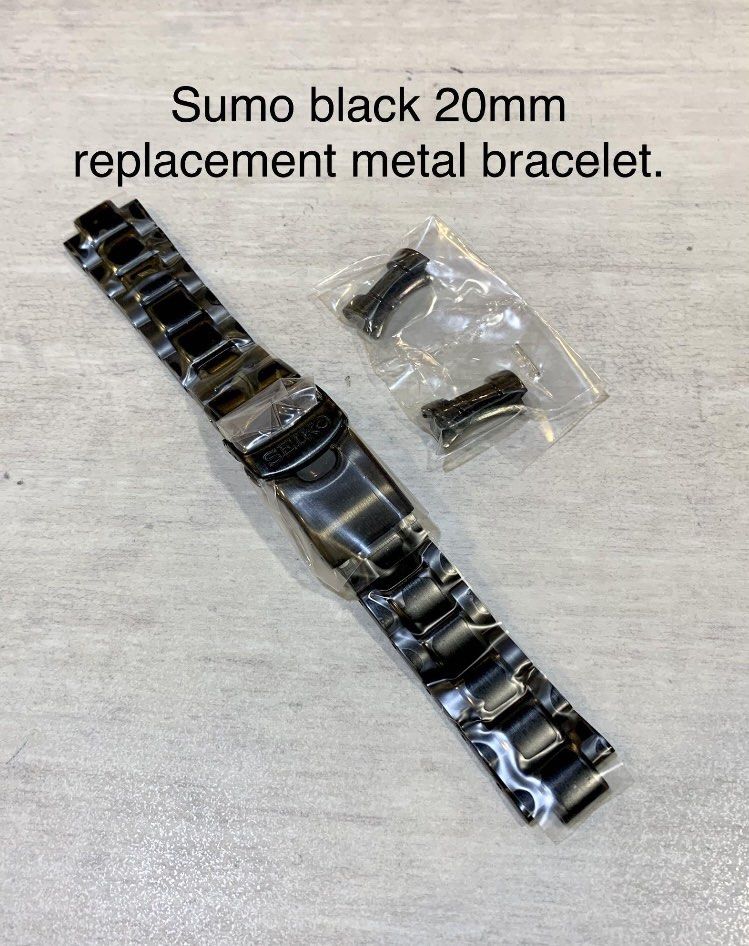 Seiko SPB125 SPB125J1 Sumo Black replacement metal bracelet for