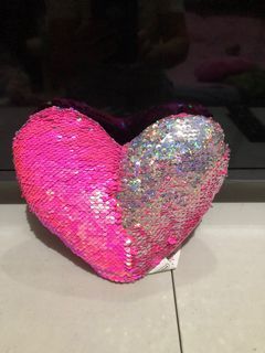 Sequined Decorative Mini Heart Pillow