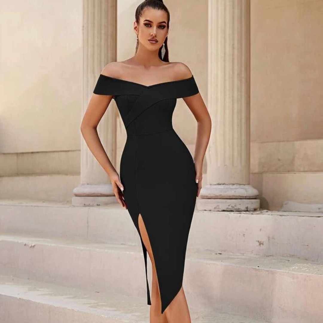 SHEIN Slayr Off Shoulder Layered Sleeve Bodycon Dress