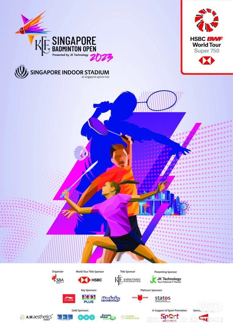 Singapore Badminton Open 2023 Ticket 8/6, Tickets & Vouchers, Event Tickets on Carousell