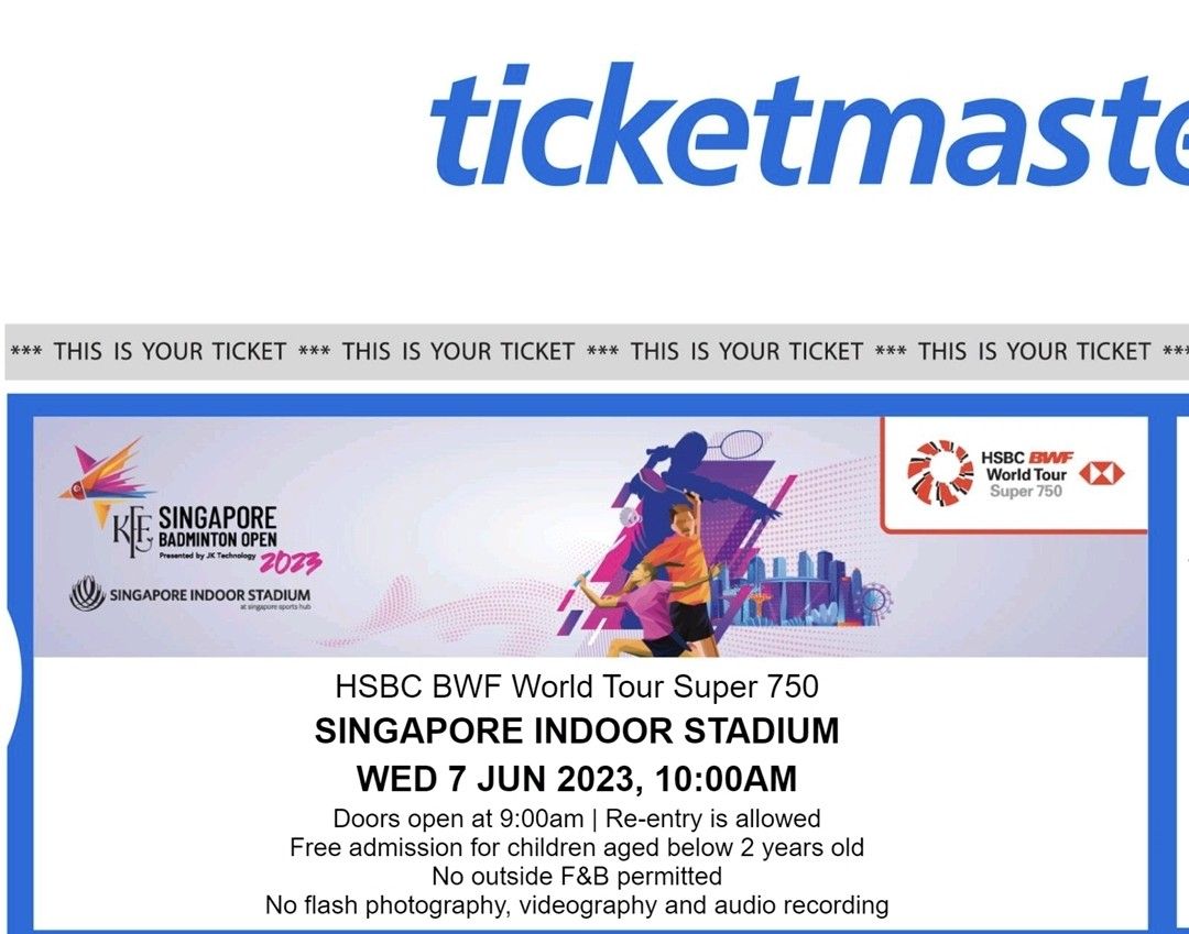 Singapore open badminton, Tickets & Vouchers, Event Tickets on Carousell