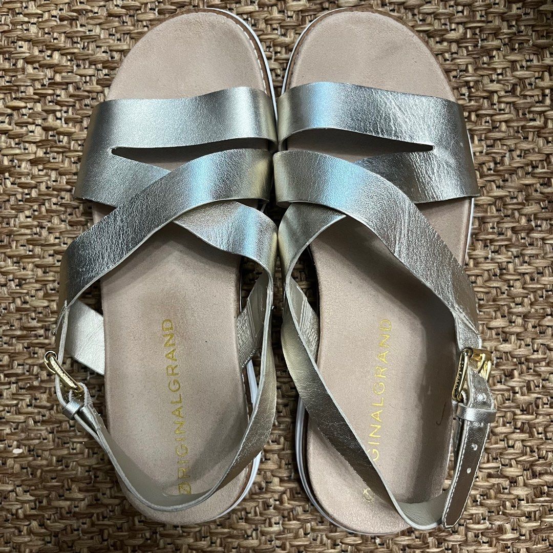 Size US 7.5 25 cm Cole Haan Originalgrand Women s Gold Sandals