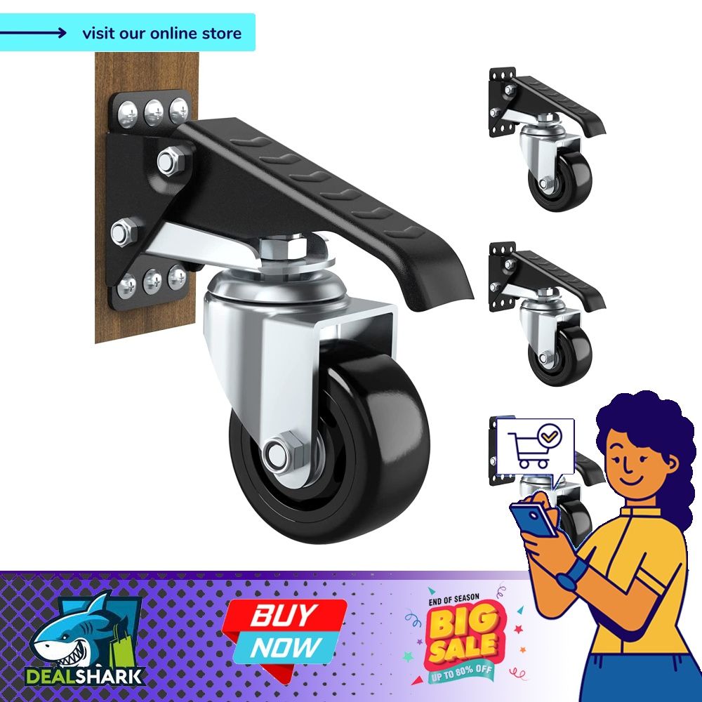 SOLEJAZZ Workbench Caster Wheels 920 LB Retractable Casters 3" Heavy