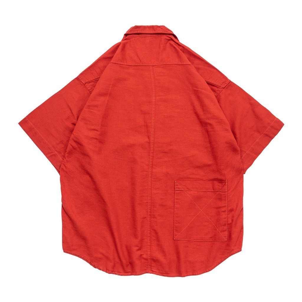 Sssst Top, oversized kemeja, merah bata teracotta. on Carousell