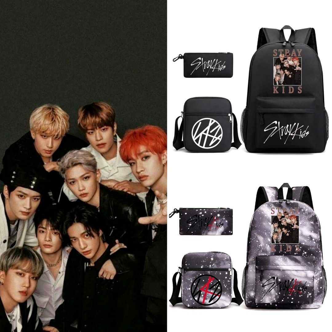 STRAY KIDS 스트레이 키즈 LOGO POUCH + SHOULDER SLING BAG + BACKPACK (7 ...