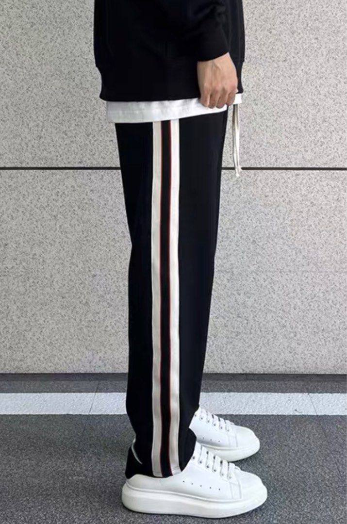 Striped track pants Men s Fashion Bottoms Joggers on Carousell