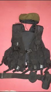 Tactical black Vest set  /Pistol  Holster Dessert