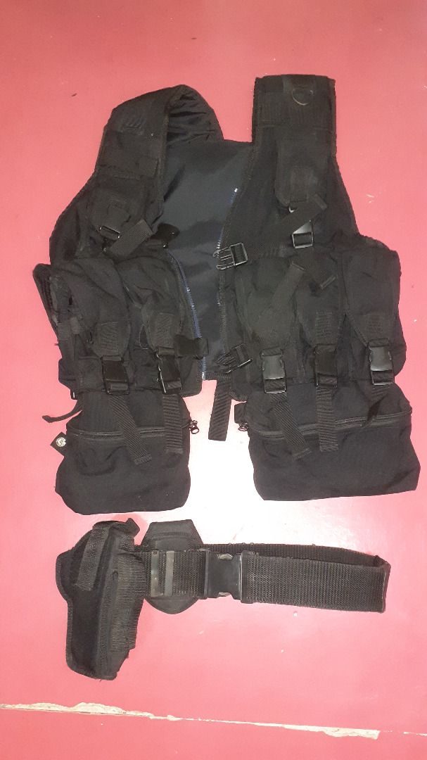 Tactical black Vest set /Pistol Holster Dessert on Carousell
