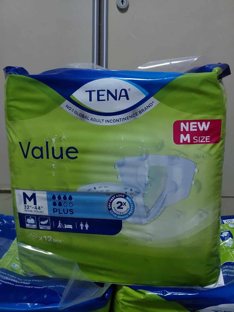 Tena Value Adult Diapers Size M, Health & Nutrition, Assistive ...