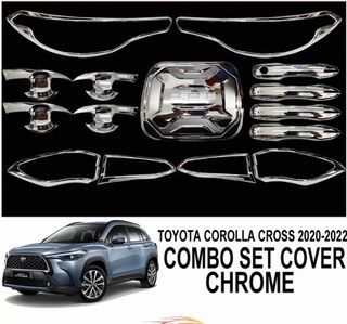 Toyota Corolla Cross 2020 to 2023 Garnish Combo set cover Chrome