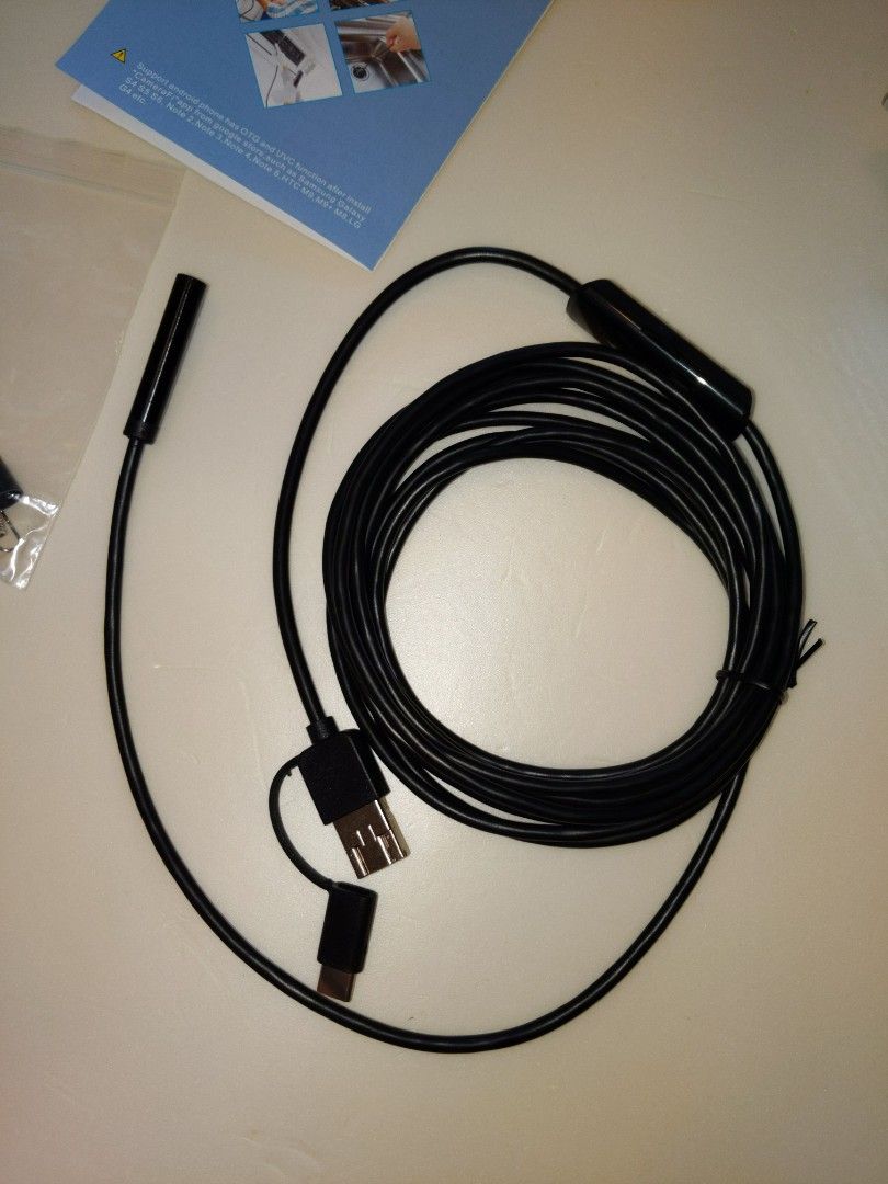 USB borescope, mini small inspection camera, type C and micro and type