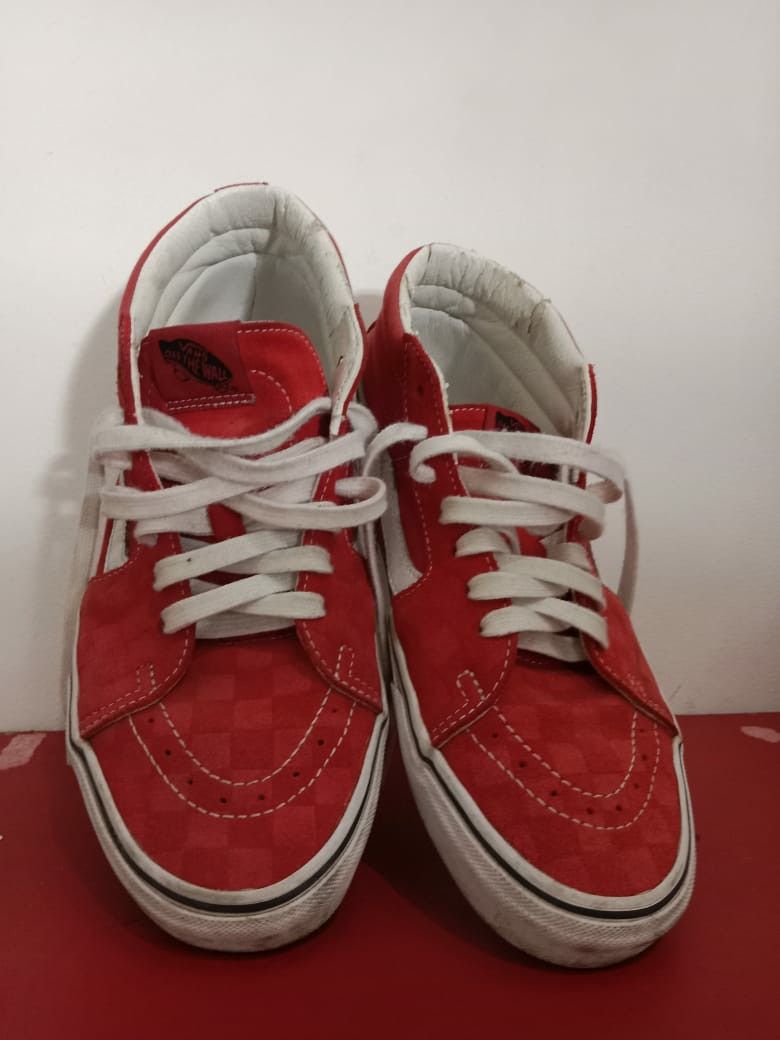 Vans Sk8 Mid Pro Red Vans Sk8 Mid Checkboard Red/merah