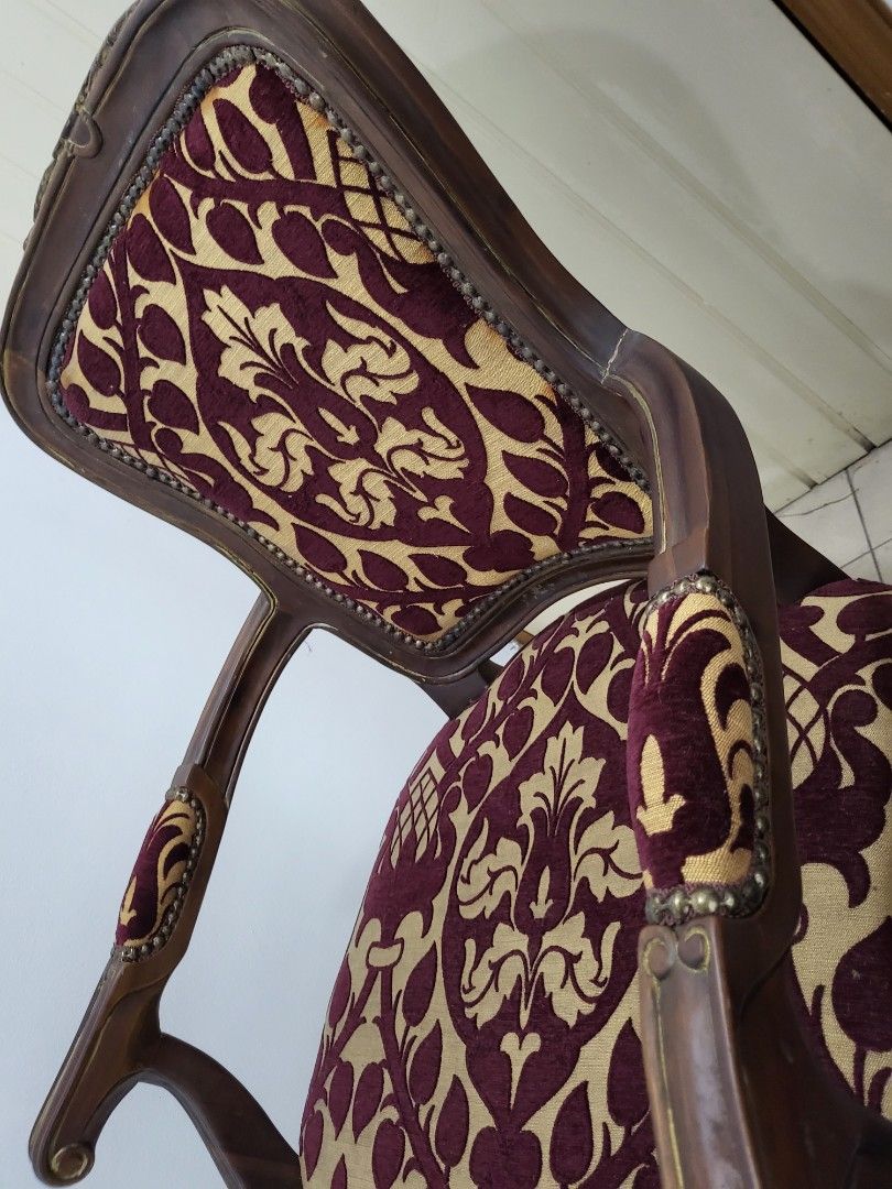Vietnam Antique Embroidered Chairs, Furniture & Home Living, Furniture