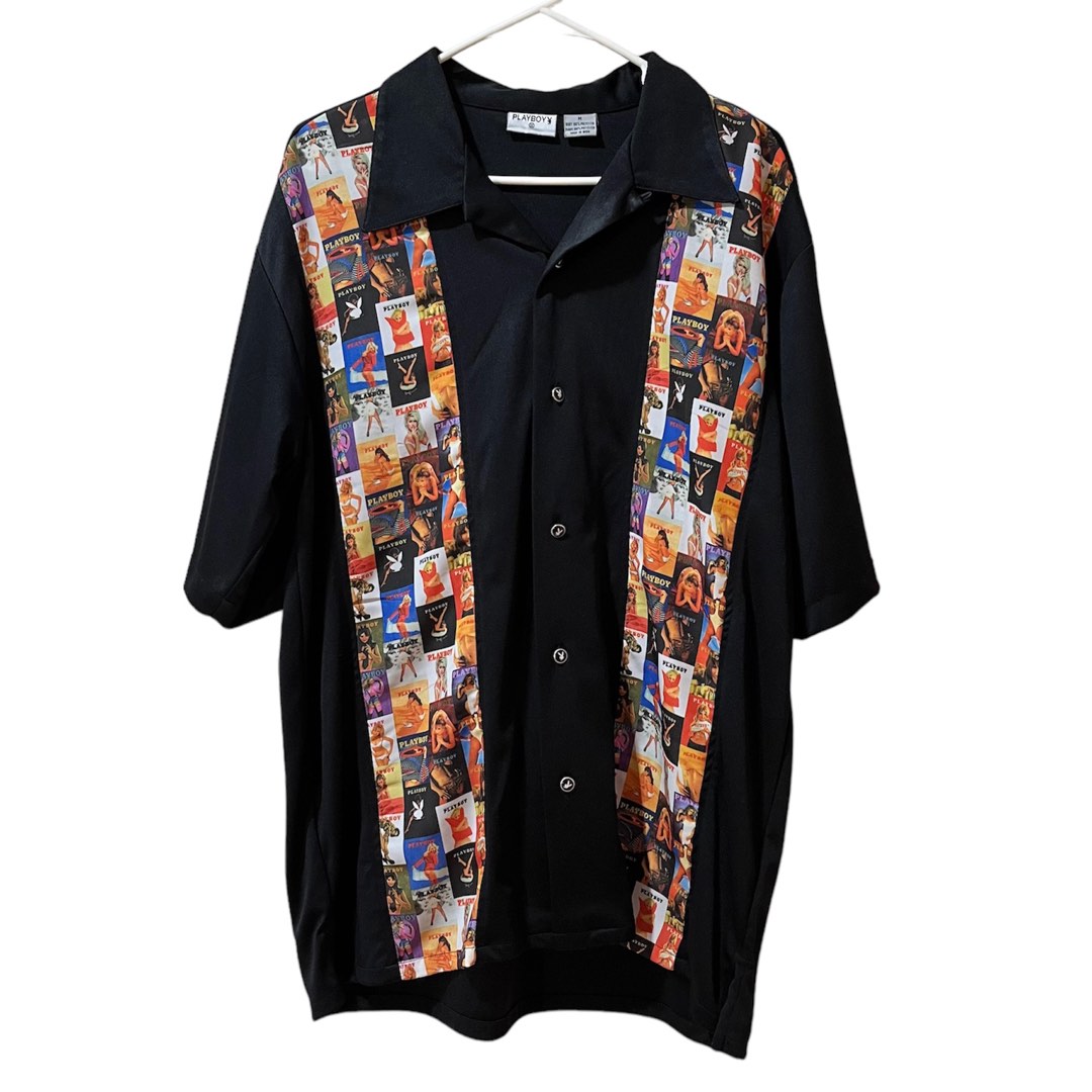 Vintage Playboy Centerfold Multi Button Down Shirt Men s Fashion Tops Sets Tshirts Polo Shirts on Carousell