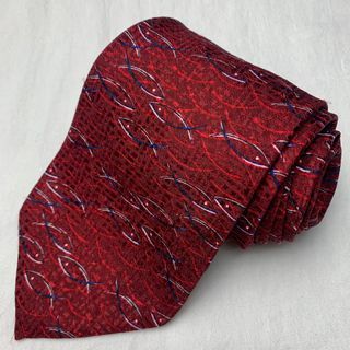 Vintage Red Fish Print Necktie