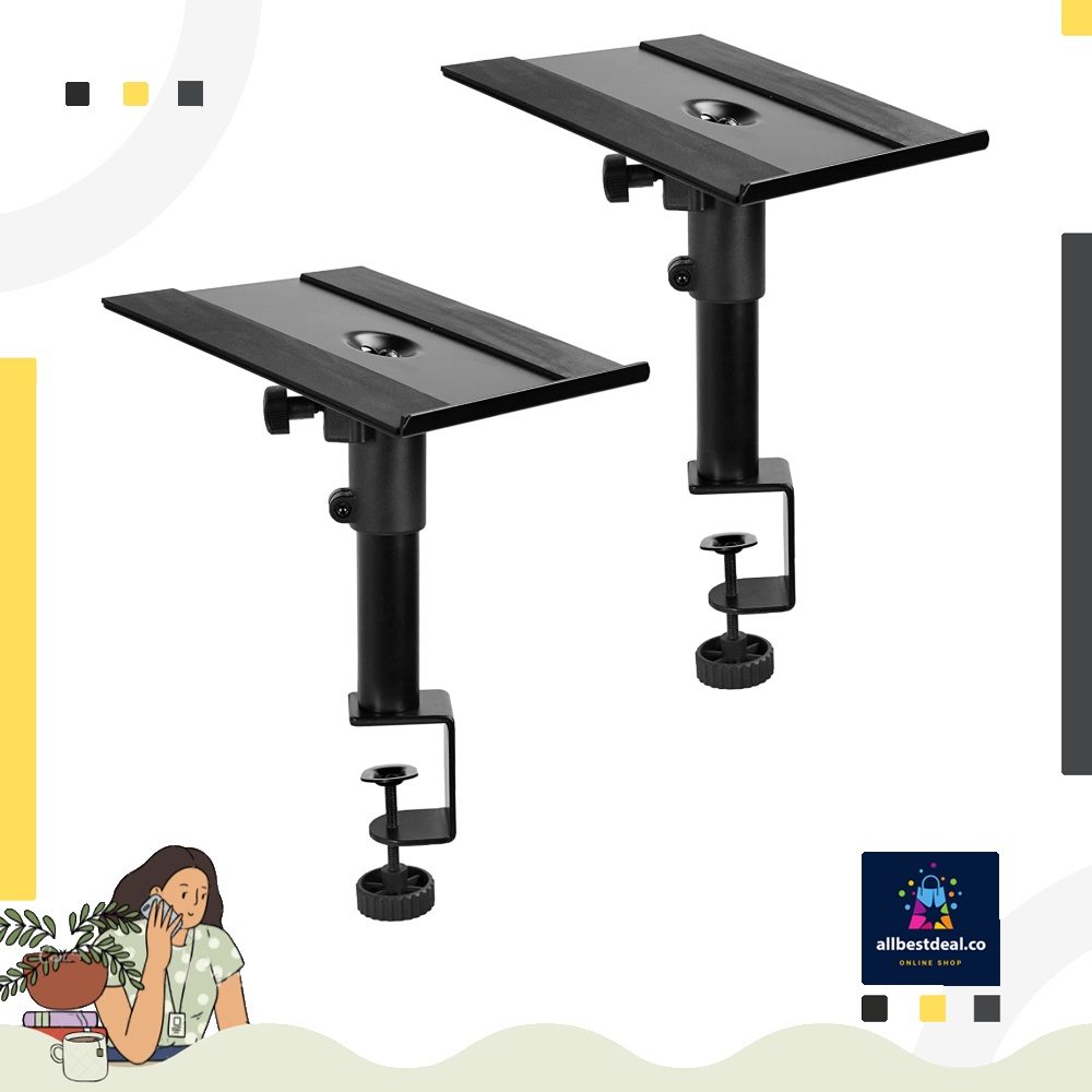VIVO Clamp-on Speaker Stand Desk Mount Set, Height Curacao - View #7