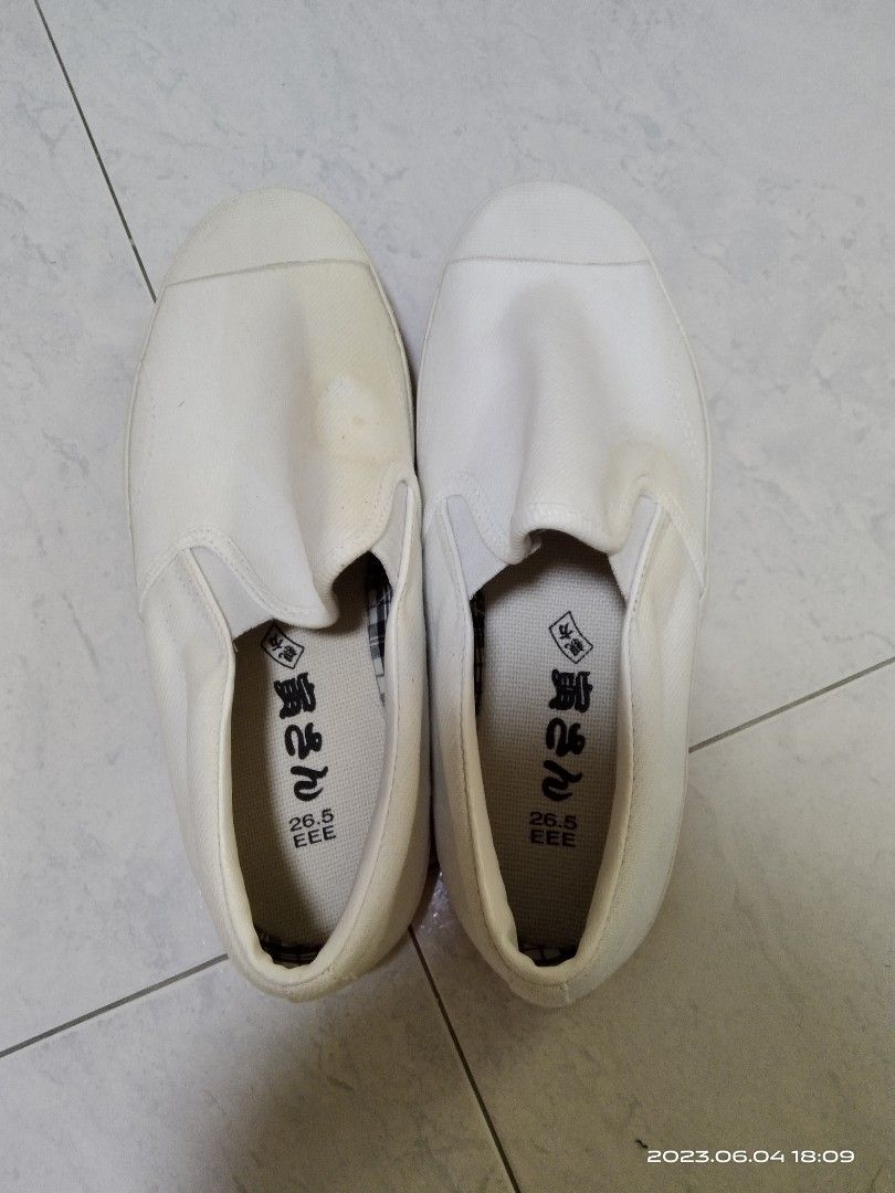 plain white slip ons