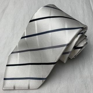 White Black Stripe Essential Necktie