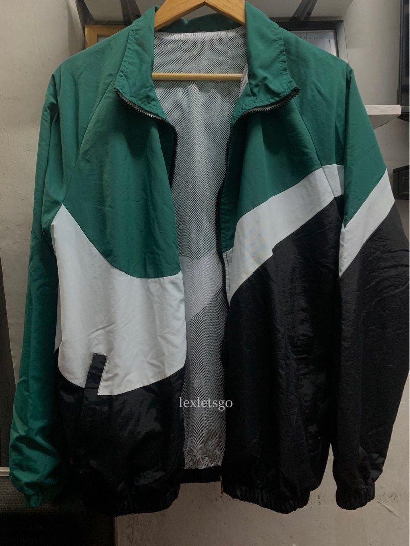 Green and black windbreaker sale