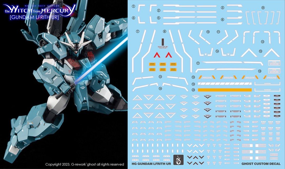 [Yan] HG Lfrith Ur Gundam (G Rework Ver.) Ghost Custom Fluorescent