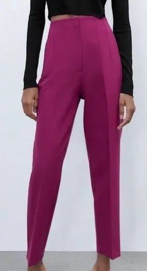 Zara high waist purple pants XS, Women's Fashion, Bottoms, Other Bottoms on  Carousell