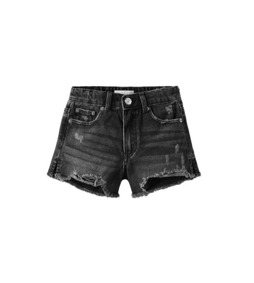 Kids black jean shorts top