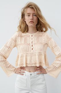 Zara Knit Crochet top
