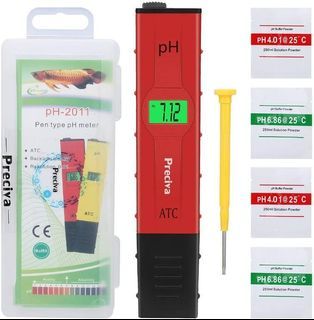 [1022A] Preciva (PH2011) PH Meter Tester 0.01 Resolution Digital Automatic Water PH Meter Hydroponics Pen with LCD Screen, Large Backlit for Kitchen, Aquarium, Pool, Laboratory with Calibration Powder