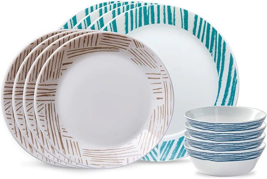 12pc CORELLE GEOMETRICA TEMPERED GLASS BY CHINA (Category: Dinnerware & Cutlery) located in Manila. Submitted by JBAL.GEN.MDSE (Listing ID 1235887157, Image 3). Description: CORELLE GEOMETRICA 12PC SET ⭐ 4PC DINNER PLATES 10.5INCH ⭐ 4PC SALAD PLATES 7.5INCHES ⭐4PC CEREAL BOWLS 18oz. 🔥 ₱ 2,000.00 ONLY ( CORELLE COORDINATE BY CHINA ).