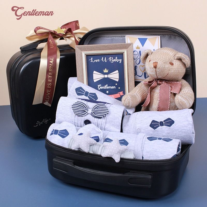 15pcs set newborn baby girls boys luggage hamper bebe gifts suitcase gift package infants clothes toys presents all in one pack full month 100 days gifts Babies Kids Babies Kids