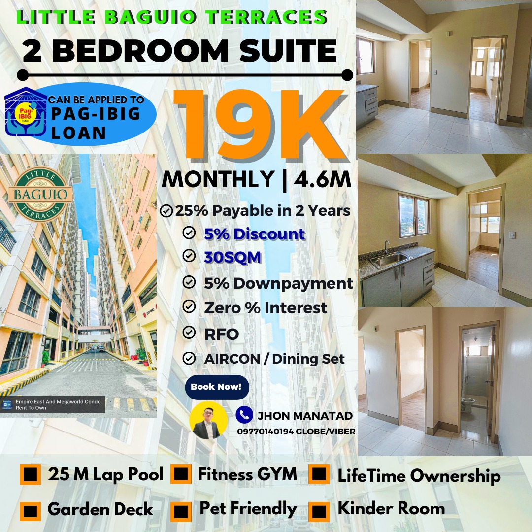 2 Bedroom 5 DP to Move In Little Baguio terraces in San Juan City Near