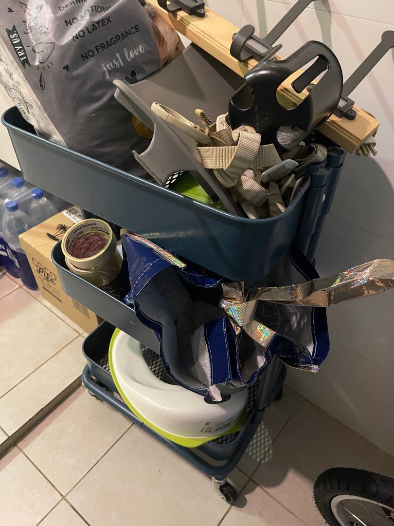 2 IKEA carts (dark and light blue), Furniture & Home Living, Home