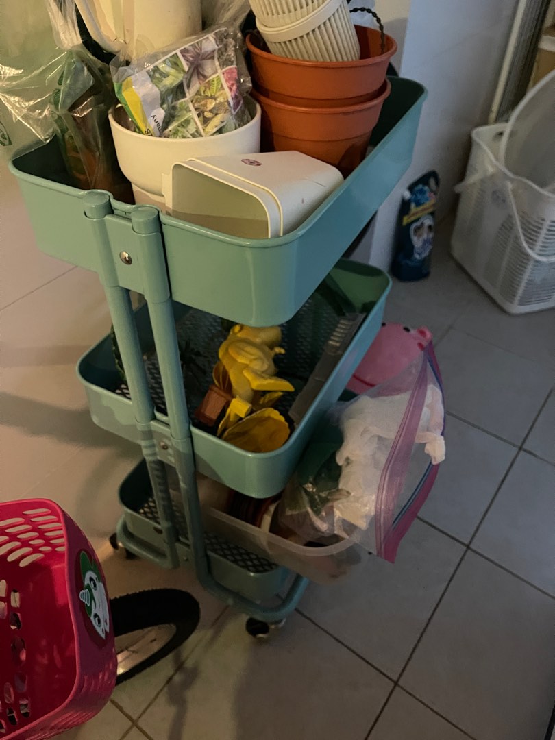 2 IKEA carts (dark and light blue), Furniture & Home Living, Home