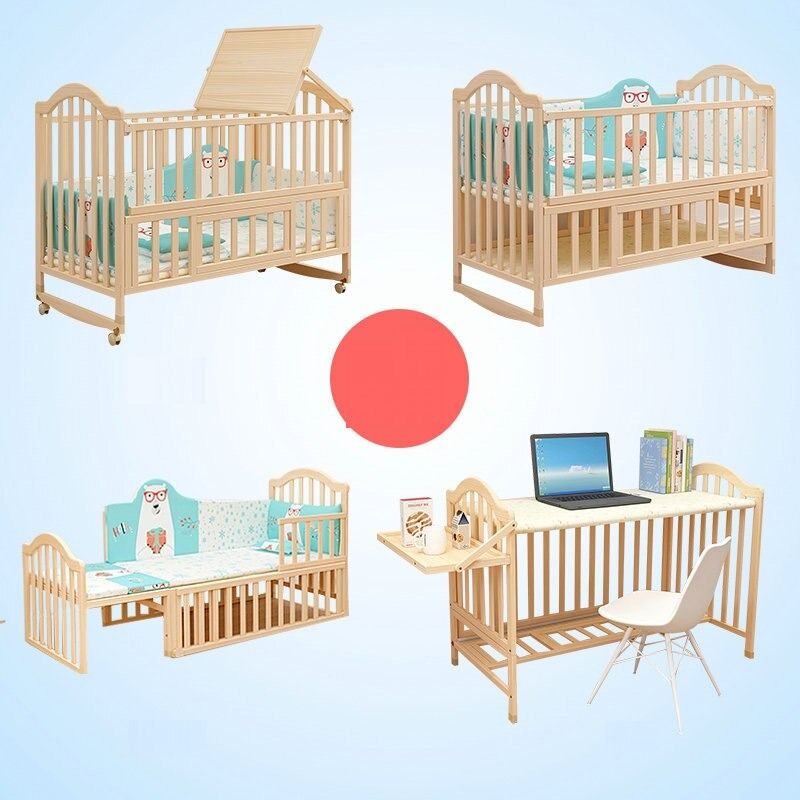 9in1 Multifunctional Baby Cribs 0 12Y Solid Wood Newborn Cradle