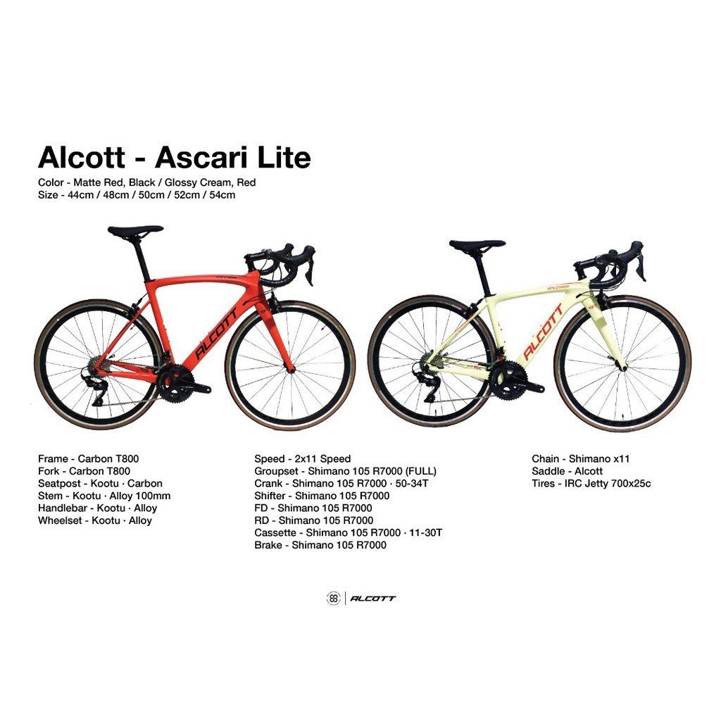 Alcott bike online size chart