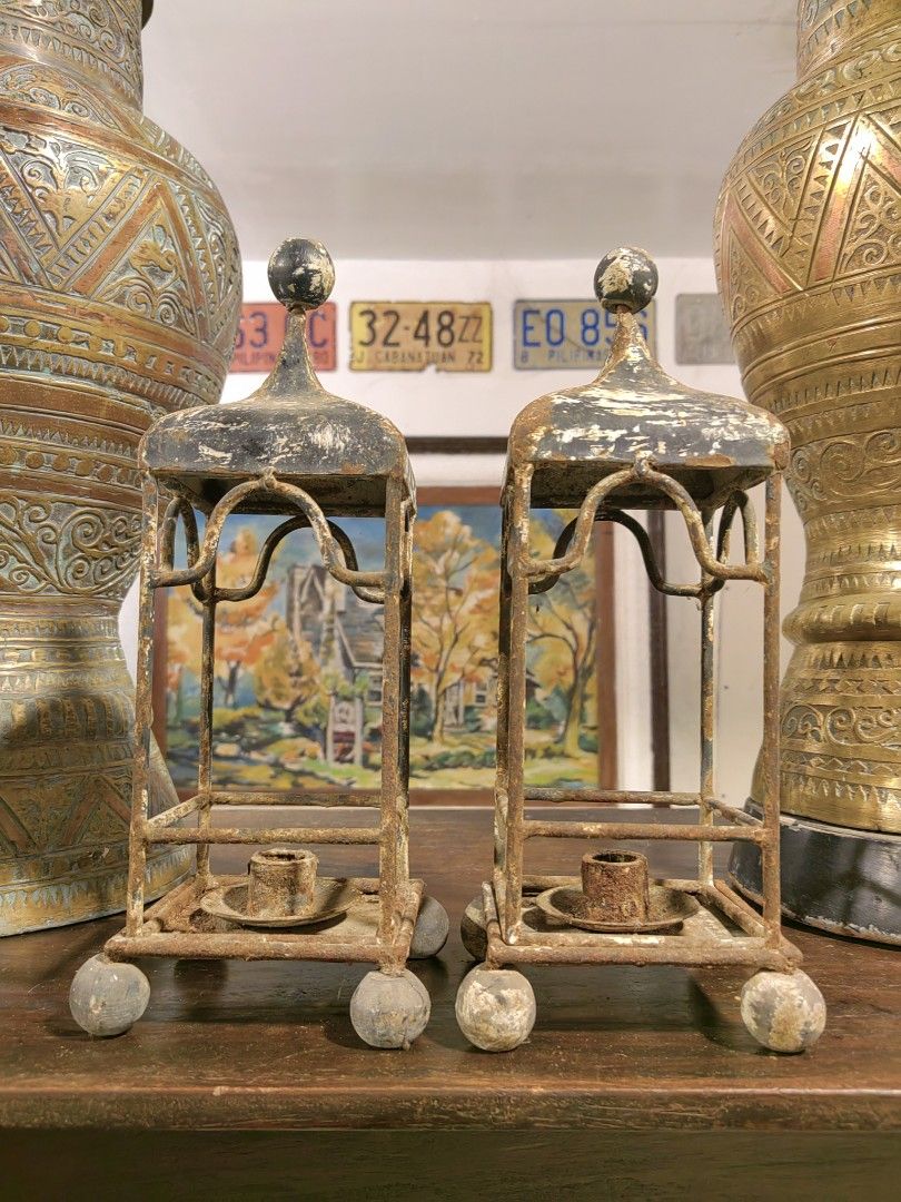 Antique Chapel Candle Holder (Category: Religious Items) located in Manila. Submitted by sinaunang_gamit (Listing ID 1235942338, Image 1). Description: Antique Chapel Candle Holder Height : 12 inches made of Cast Iron 2500 for the pair.