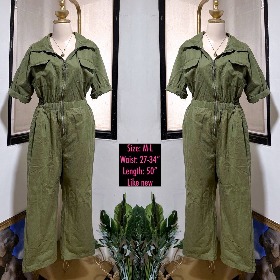 Green polo jumpsuit top